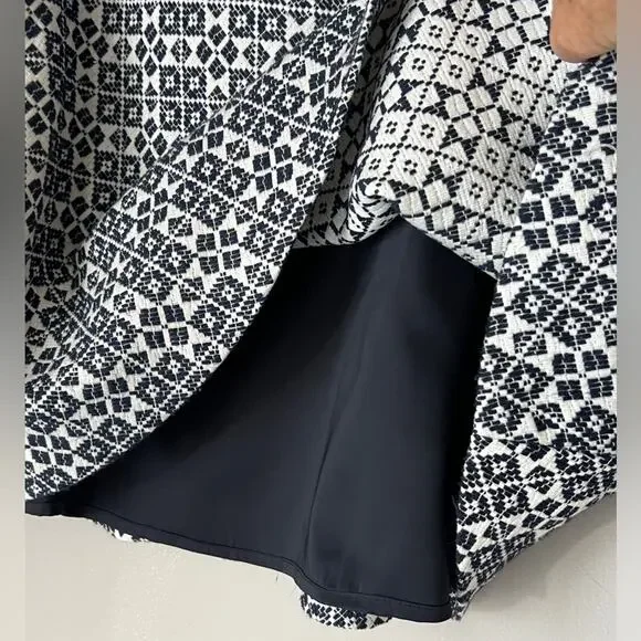 Tory Burch Marley Skirt Fit and Flare Mini Navy Blue and White Size 12 - Picture 7 of 8